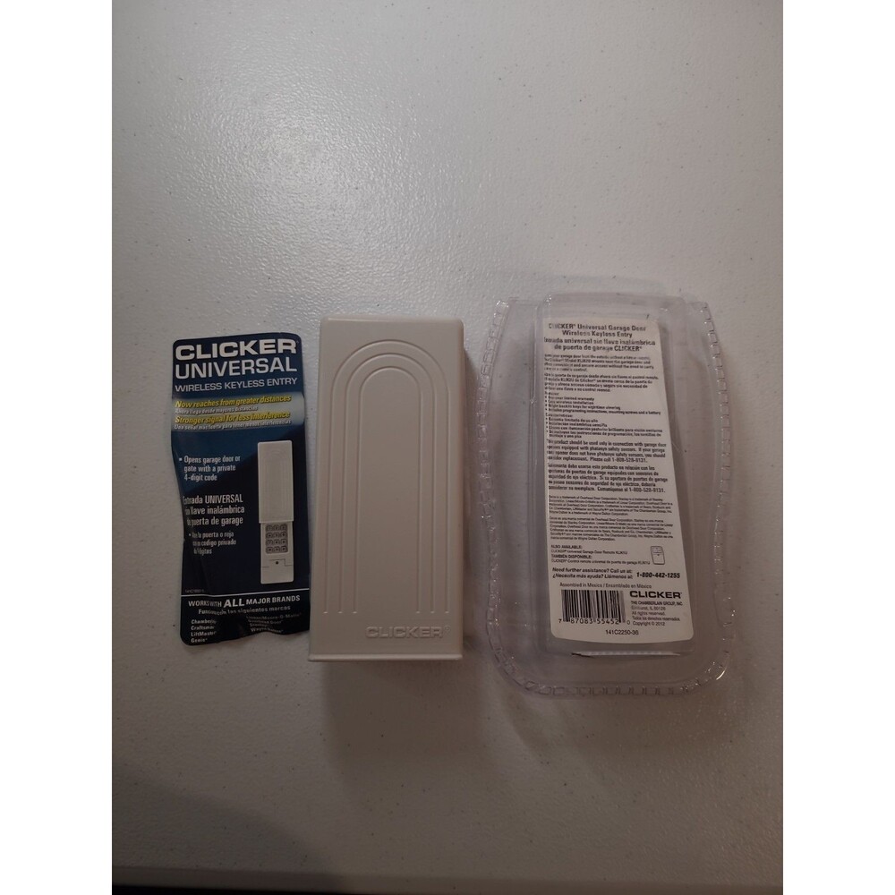 Chamberlain Clicker Universal Garage Door Wireless Keypad KLIK2U OPEN BOX